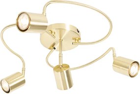 Moderne plafondspot messing verstelbaar 4-lichts - Java