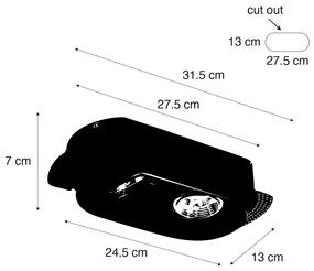 Afgeronde inbouwspot wit GU10 70mm 2-lichts - Hubs Modern GU10 ovaal Binnenverlichting Lamp