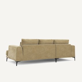 Linkse hoekbank in stonewashed fluweel, Marsile