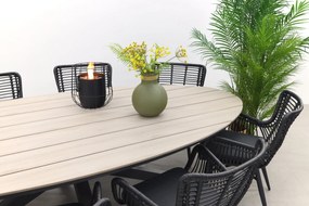 Jasmine - Black / Garden Impressions Edison 280x140 cm. - ovale tuinset