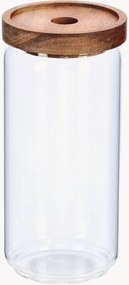 Glazen bewaarpotten Annabelle, met acaciahouten deksel, 950 ml, 12-delig