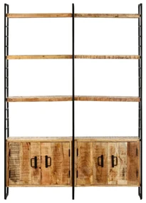 vidaXL Boekenkast met 4 schappen 124x30x180 cm ruw mangohout