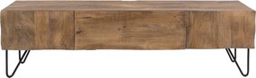 TV-meubel Mangohout Met Golvend Front - 160x35x45cm.