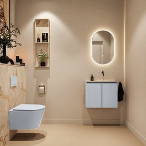 Mondiaz Ture DLux toiletmeubel 60cm clay met wastafel frappe rechts zonder kraangat