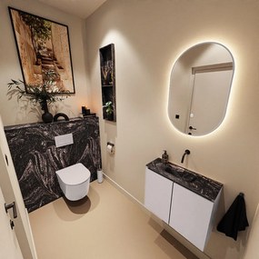 Mondiaz Ture DLux toiletmeubel 60cm cale met wastafel lava midden zonder kraangat