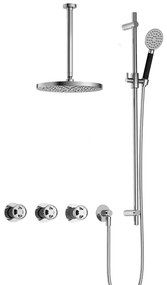 Hotbath Cobber IBSW70 Regendoucheset inbouw - 30cm plafondarm - 30cm ronde hoofddouche - 3 standen handdouche - glijstang - chroom IBSW70CR1357