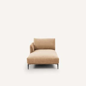 Chaise longue in stonewashed fluweel, Oscar, ontwerp E. Gallina