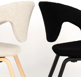 Zuiver Flexback Design Eetkamerstoel Zwart Boucle