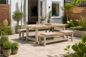 Picknick Set 4 personen 200 cm Aluminium/Teak Old teak greywash Lifestyle Garden Furniture San