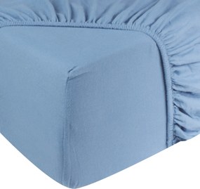 Hoeslaken flanel - 100% katoen - 140x200 - wolkblauw