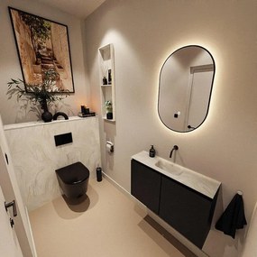 MONDIAZ TURE-DLUX 80cm toiletmeubel Urban. EDEN wastafel Ostra positie midden. Zonder kraangat. TUREDX80URBM0OST