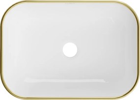 Mexen Rita opbouw wasbak 45 x 32 cm, wit/gouden rand - 21084505