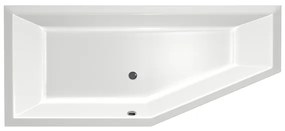 Xenz Society Hoekbad - 180x80x48 - afvoer Midden - Links - Compact - acryl - wit 6962-01