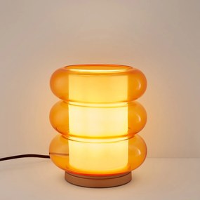Tafellamp in amberkleurig glas, Armillo