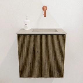 Mondiaz Joya DLux 40cm toiletmeubel dusk met wastafel faye rechts zonder kraangat opalo