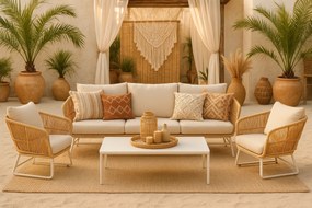 Stoel en Bank Loungeset 5 personen  Wit  Hartman Corsica/Lunaro