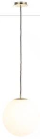 Hanglamp in messing en opaline glasØ30 cm, Moricio