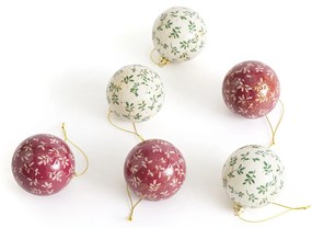 Set van 24 kerstballen met bladprint, Caspar
