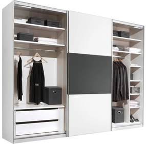 Goossens Kledingkast Seattle Completo, 298 cm breed, 222 cm hoog, 3x 2 paneel schuifdeur met middenband