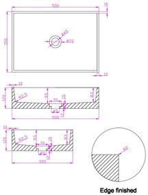 Fontana Terrazzo badmeubel 80cm walnoot met rechthoekige waskom en toppaneel