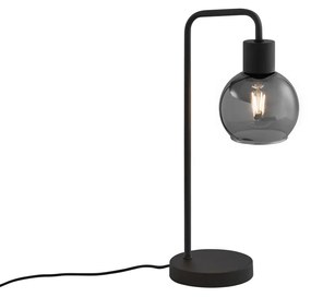Art Deco tafellamp zwart met smoke glas - Vidro Art Deco E27 Binnenverlichting Lamp