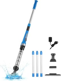 VEVOR Pool Vacuum Draadloze handstofzuiger (32 l/min) voor bubbelbaden met verlengstok, oplaadbare zwembadreiniger, werkt tot 1 uur, voor bovengrondse/ingegraven zwembaden