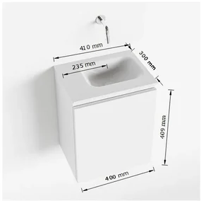 Mondiaz Olan 40cm toiletmeubel fire met wastafel urban rechts geen kraangat