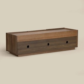 Tv-meubel Walnoot Met Stoffen Deuren 150 Cm - 150x40x40cm.