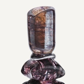 Handgeblazen glazen kandelaar, H29,5 cm, Qimera