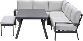 Garden Impressions Camilo lounge dining set 6-delig links – donker grijs - Valley sand