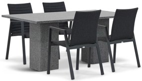 Tuinset 4 personen 180 cm Aluminium/textileen Grijs Osmen Joliet/Graniet