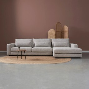 PEPP Interiors Como Grote Bank Met Chaise Longue Rechts Grijs Mix Puente 09