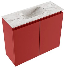 Mondiaz Ture DLux toiletmeubel 60cm fire met wastafel glace midden zonder kraangat