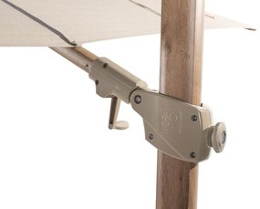 4 Seasons Outdoor Siesta PREMIUM 300 x 300 cm parasol zand, wood look frame Parasol   beige weerbestendig