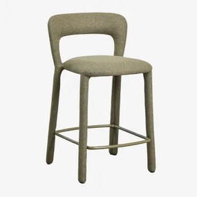 Hoge Kruk Met Gestoffeerde Rugleuning Brusel ↑65 Cm & Stof Groen – Salie - Sklum
