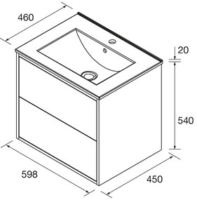 Muebles Ideal badmeubel 60cm met wastafel zwart mat