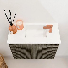 Mondiaz Joya 50cm toiletmeubel shadow met wastafel faye rechts 1 kraangat talc