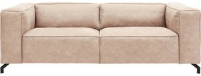 Goossens Bank Calvin beige, micro leer, 3-zits, modern design