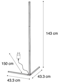 Vloerlamp met dimmer zwart incl. LED met RGB en afstandsbediening - Carla Design Binnenverlichting Lamp