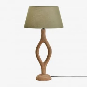 Mangohouten Tafellamp Gracia Mangohout & Saliegroen Ø40 Cm Monaco - Sklum