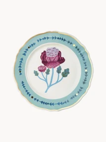 Handgemaakt dinerbord Geranium van porselein