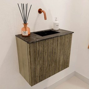 Mondiaz Joya DLux 50cm toiletmeubel dusk met wastafel faye rechts zonder kraangat lava