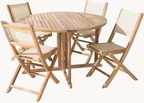 Tuin eettafelset Fun van teakhout, 5-delig