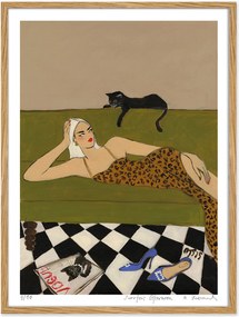 Ingelijste digitale print Purrfect Afternoon