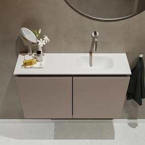 Mondiaz Ture 80cm toiletmeubel smoke met wastafel talc rechts geen kraangat