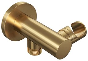 Brauer Gold Carving thermostatische inbouw badkraan met badvulcombinatie en staafhanddouche set 3 messing geborsteld PVD