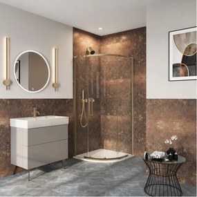 Crosswater Asura Kwartronde Douchedeur - 8mm - 90x90cm - geborsteld messing AUQSFC0900