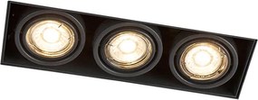 Moderne smart inbouwspot zwart trimless incl. 3 GU10 Wifi - Oneon 3