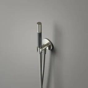 Hotbath Cobber M440 staafhanddouche met wandsteun en uitlaat en doucheslang 150cm nikkel geborsteld M440GN