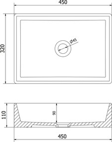 Mexen Goya bovenbouw wastafel 45 x 32 cm, wit - 22184500